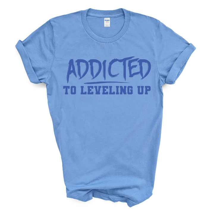 Addicted To Leveling Up T-Shirt (B Royal Print)