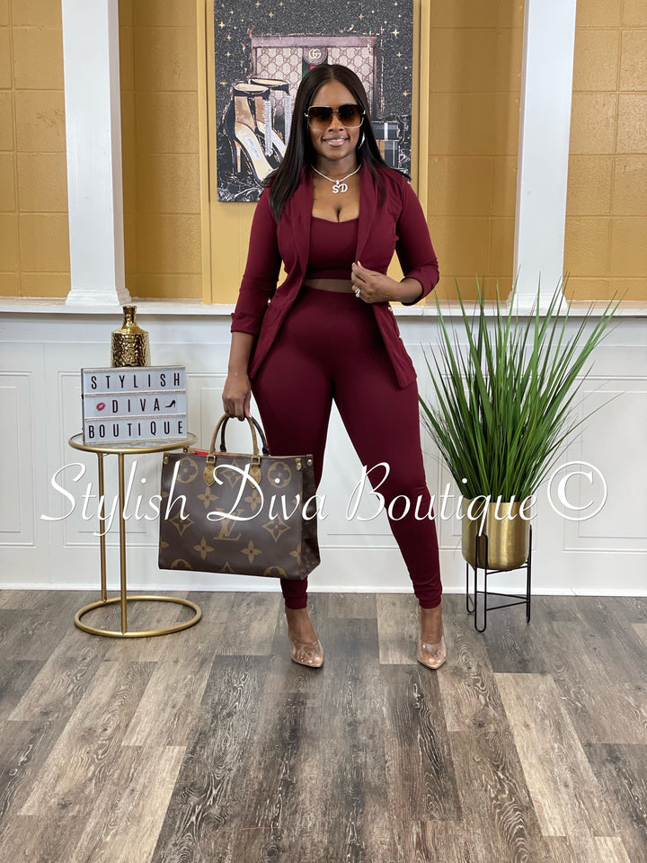 Boss Babe 3pc Jacket Set up to 3XL (Port)