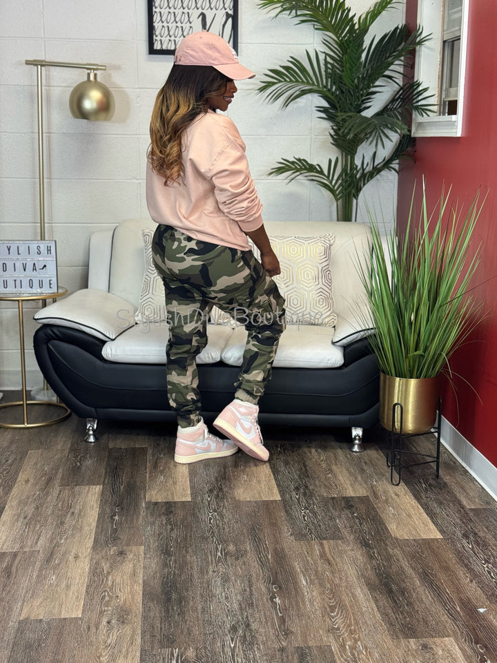 Sienna Camo Cargo Joggers (Light Camo)
