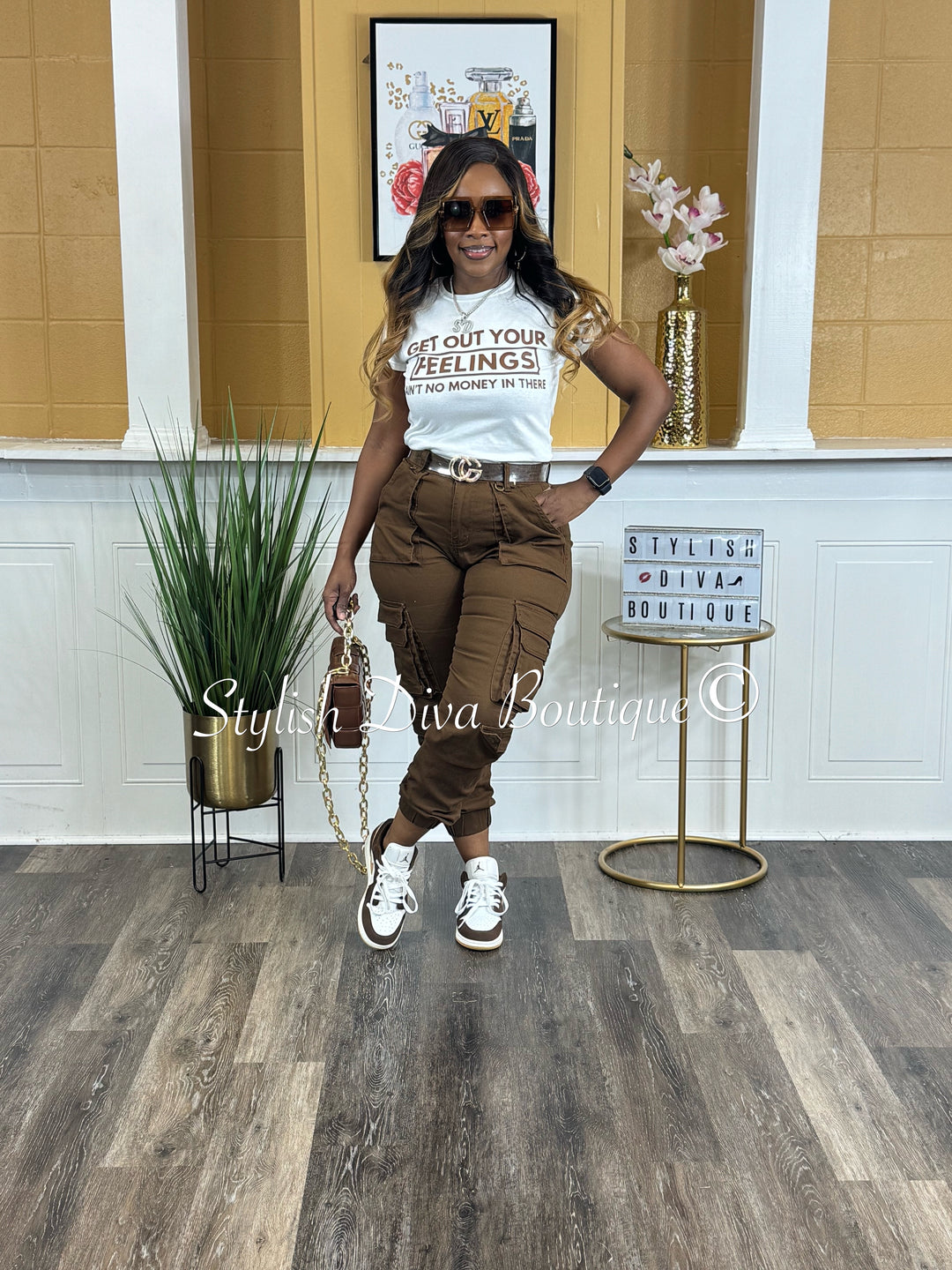 Sienna Cargo Joggers (Chocolate Brown)