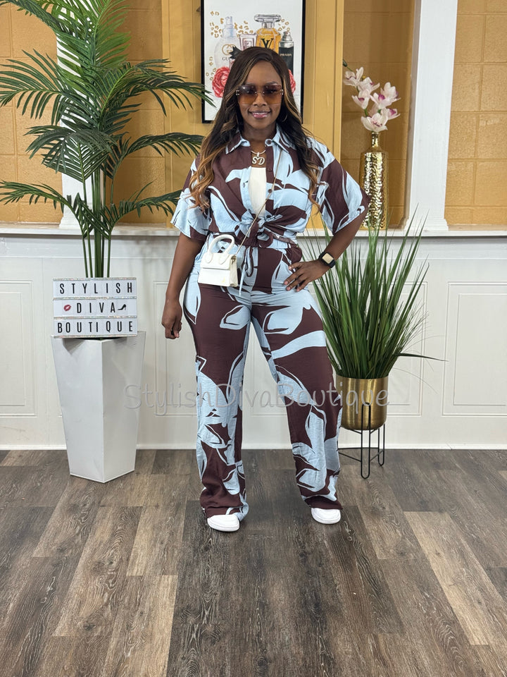 Bali Life Pants Set (Mocha Sky)