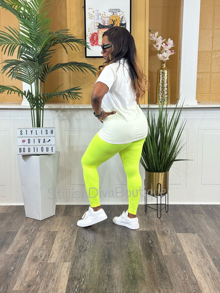 Butter Soft Microfiber Leggings (Neon Yellow)