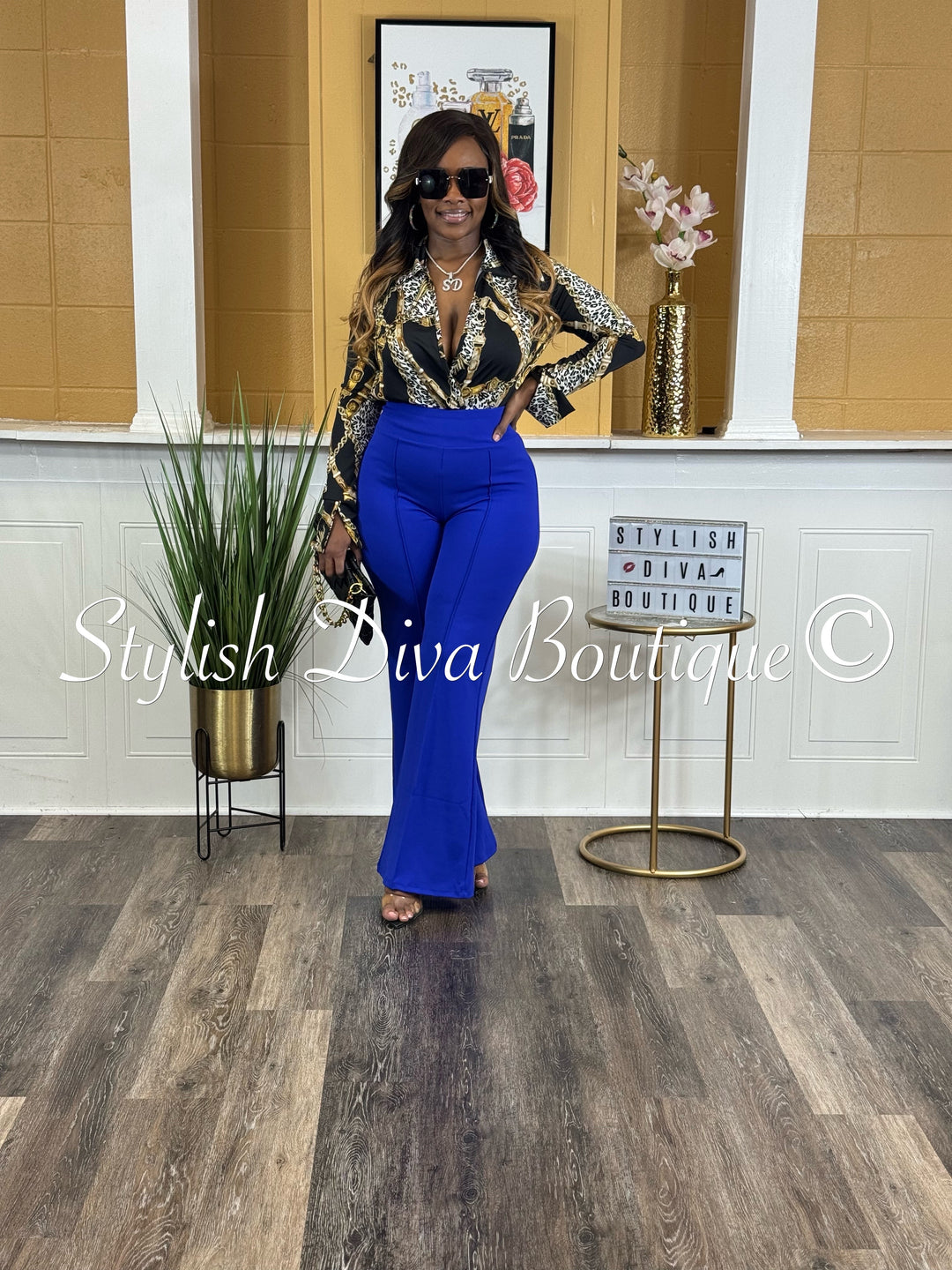 Gia Flare Pants (Bright Blue)