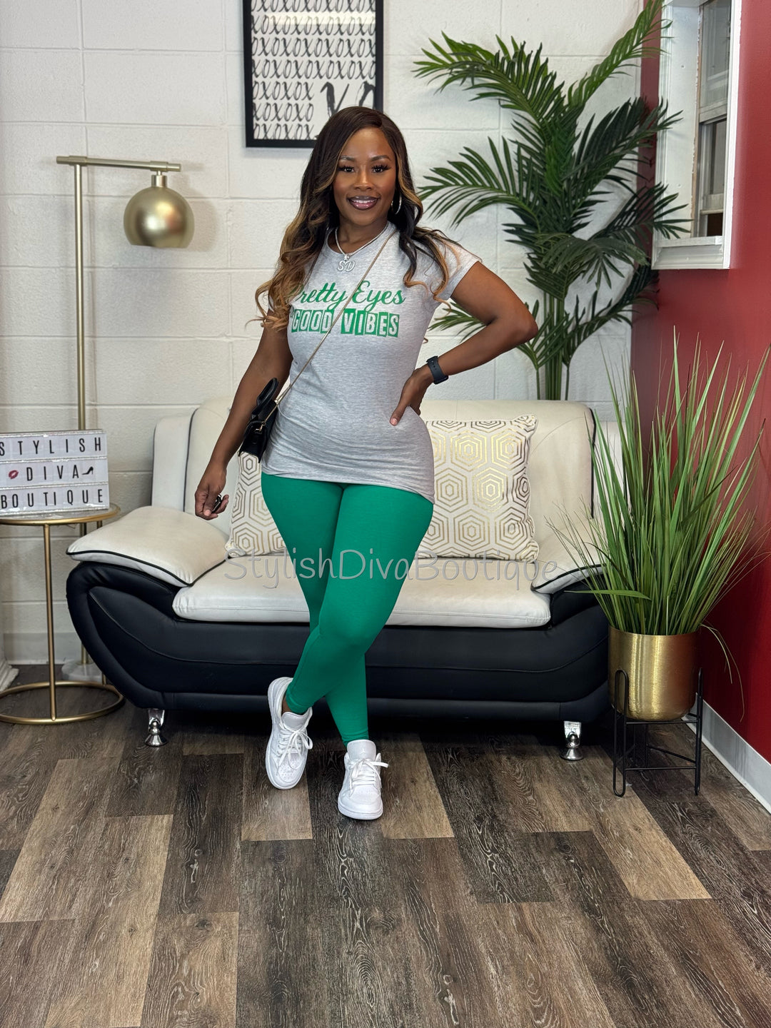 Luxe Cotton Leggings up to 3XL (K Green)