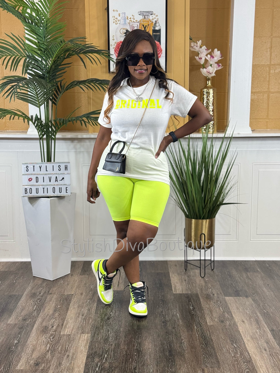 Butter Soft Biker Shorts up to 3XL (Neon Yellow)