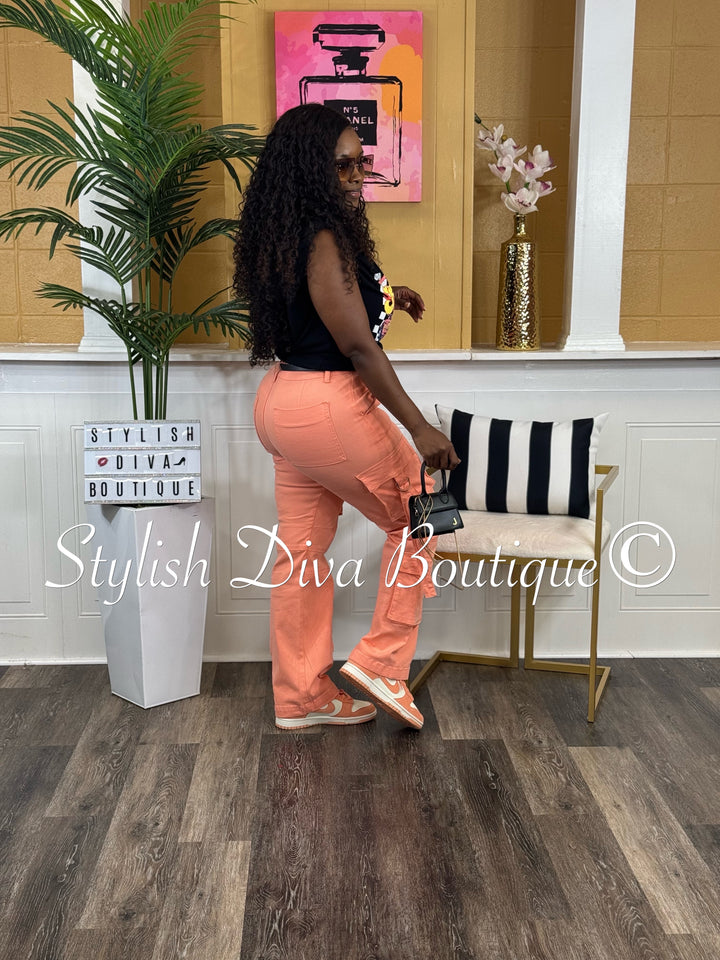 Milye Cargo Pants (Peach)