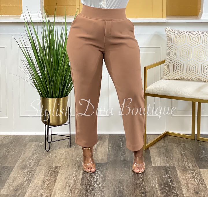 Work It Cropped Pants (Dk Camel)