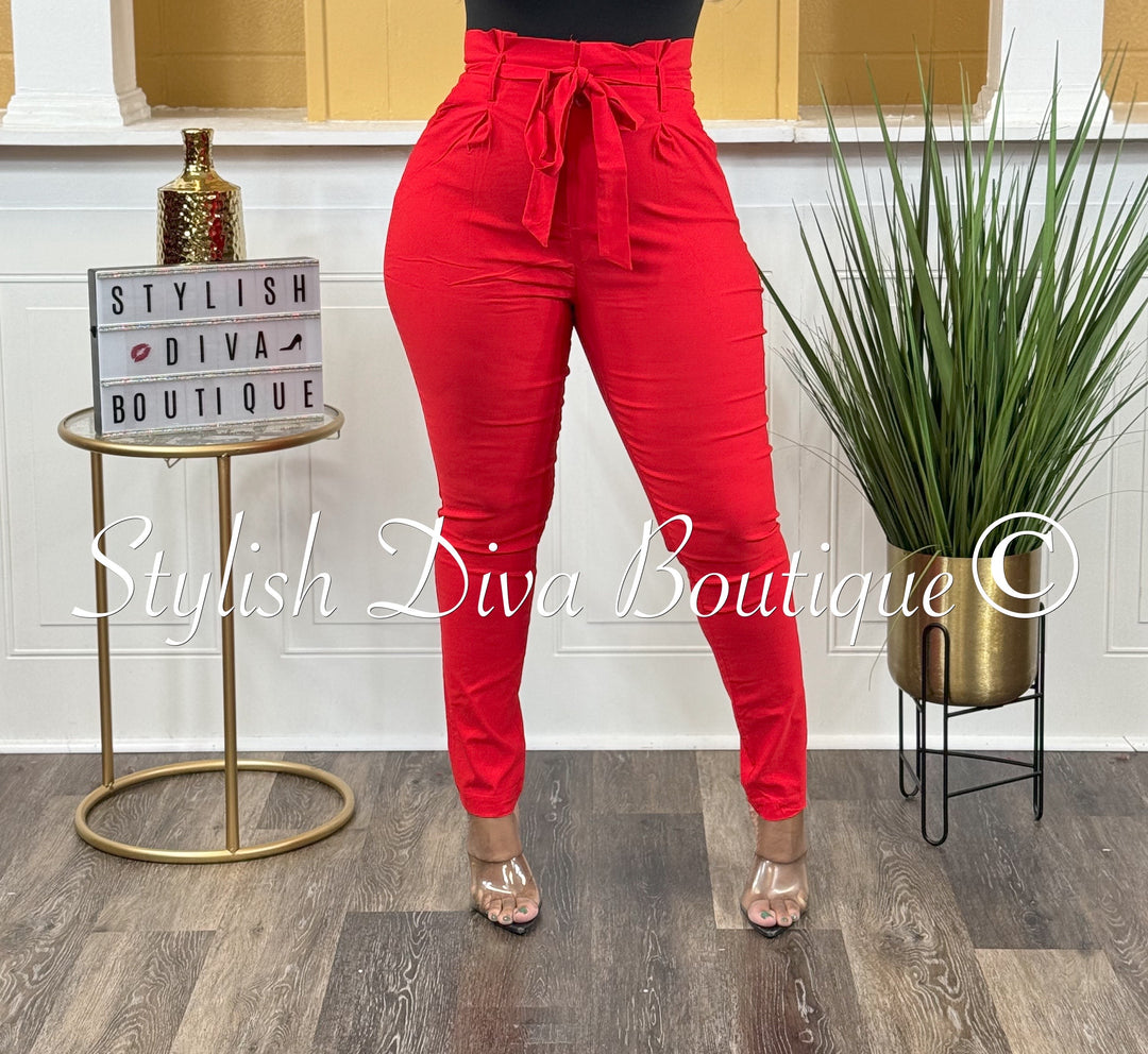 Luxe Diva Pants up to 3XL (Red)
