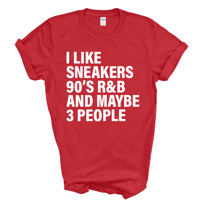 I Love Sneakers & 3 People T-Shirt (White Print)