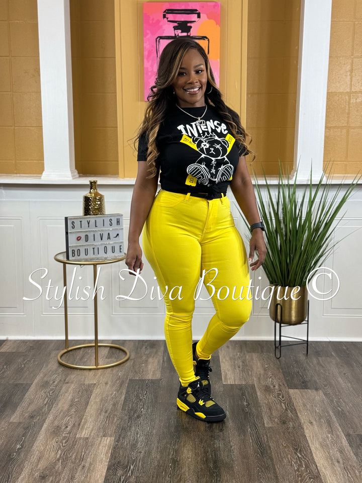 So Curvy Stretch Skinny Jeans up to 2XL (Yellow)