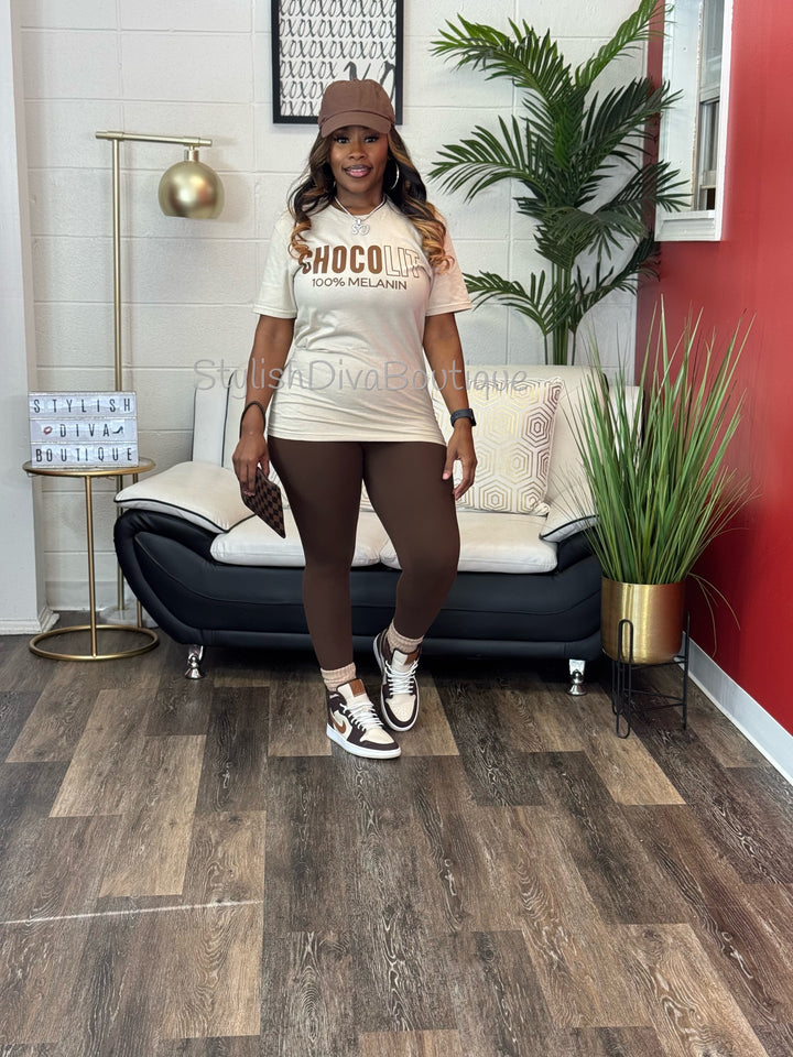 Butter Soft Microfiber Leggings up to 3XL (Brown)