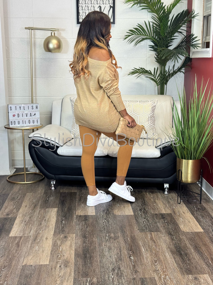 Luxe Cotton Capri Leggings (Cafe Brown)