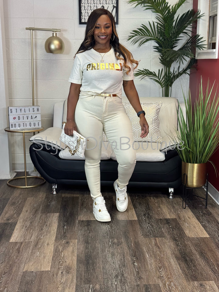 ORIGINAL Signature Graphic Tee (Champagne Cream)