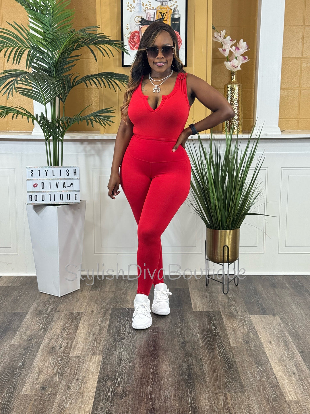 Butter Soft Microfiber Leggings up to 3XL (Red)