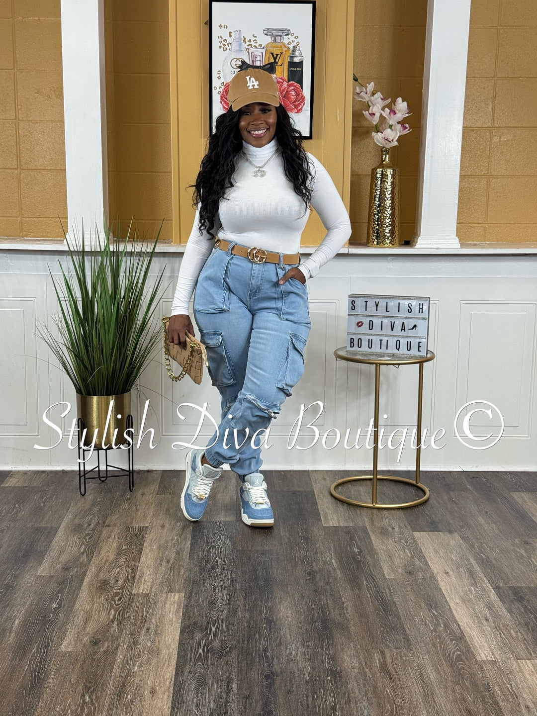 Good Vibes Denim Joggers (Light Denim Wash)