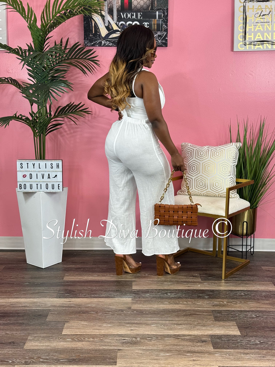 Natalia Overall Jumpsuit (Off White)