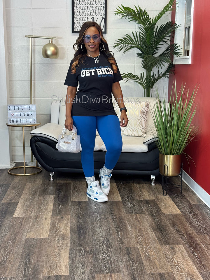 Butter Soft Microfiber Leggings up to 3XL (True Blue)