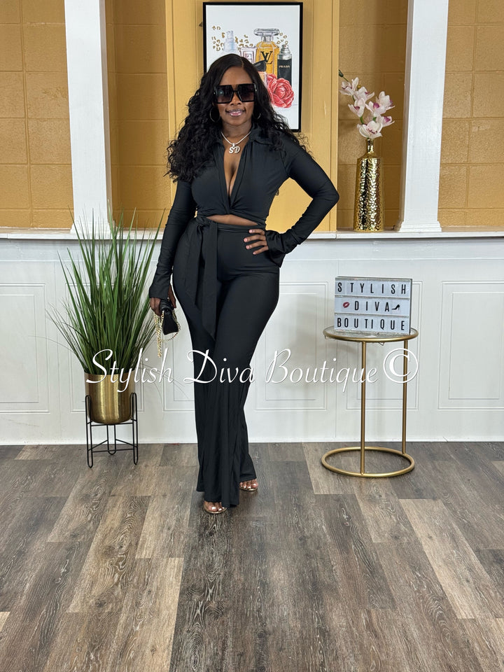 Desi 2pc Flare Set (Black)