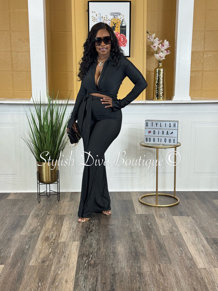 Desi 2pc Flare Set (Black)