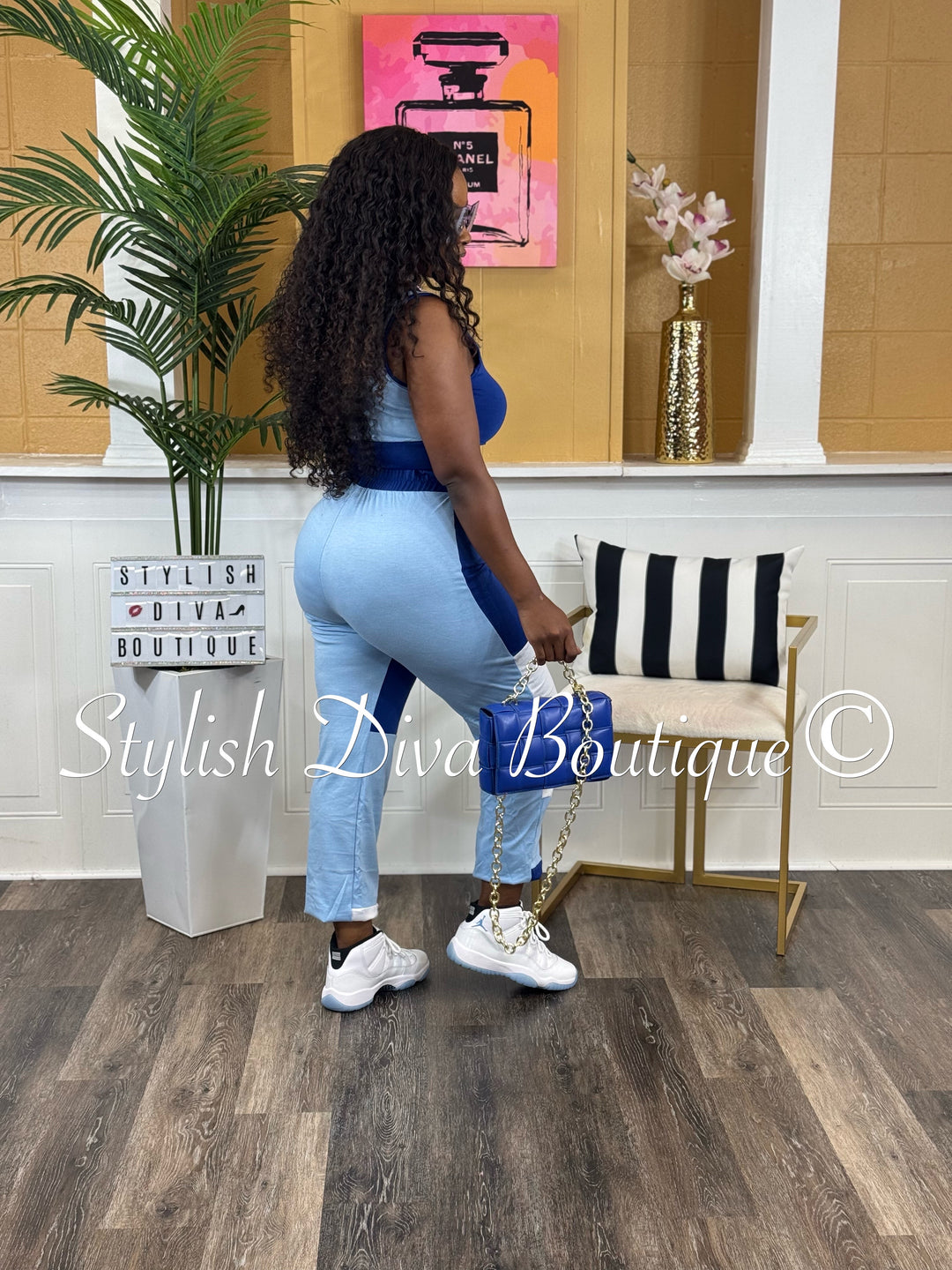 Jeri Colorblock Jogger Set (Shades of Blue)
