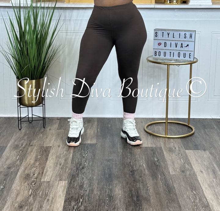 Butter Soft Microfiber Leggings up to 3XL (Chocolate)