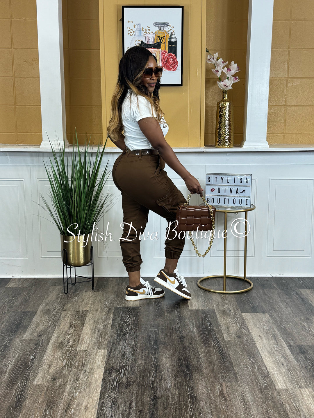 Sienna Cargo Joggers (Chocolate Brown)