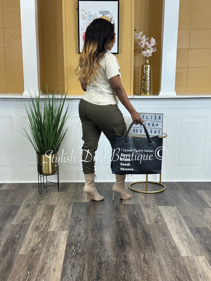 Sienna Cargo Joggers up to 3XL (Olive)