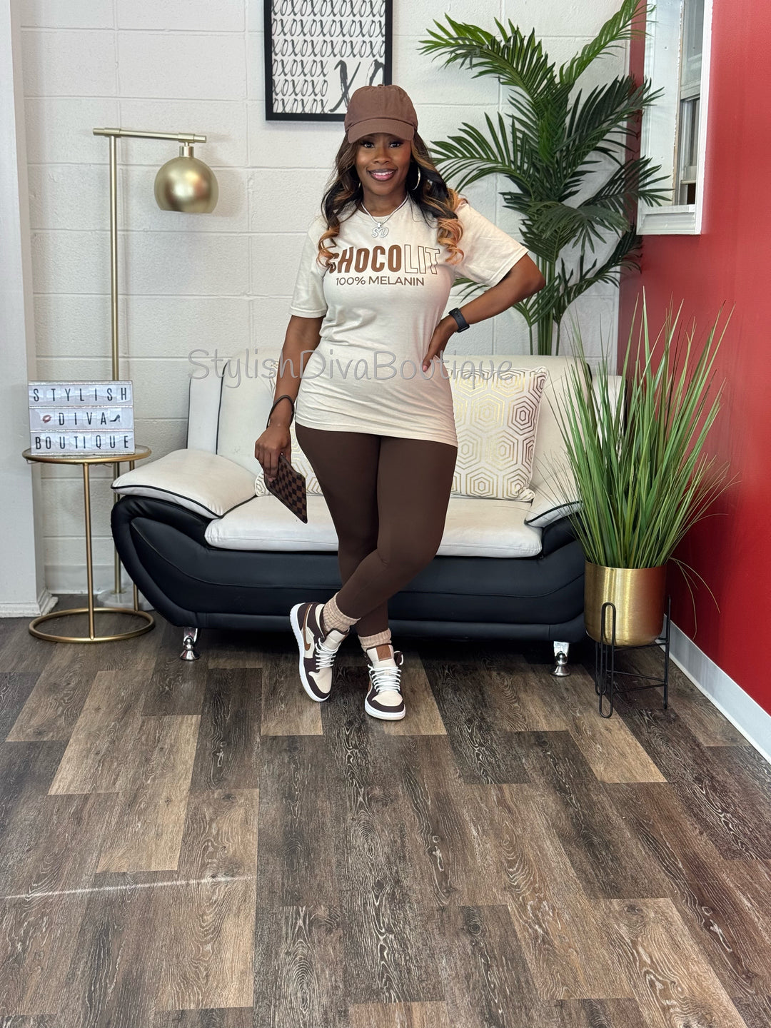 100% Chocolit Graphic Tee (Brown Print)