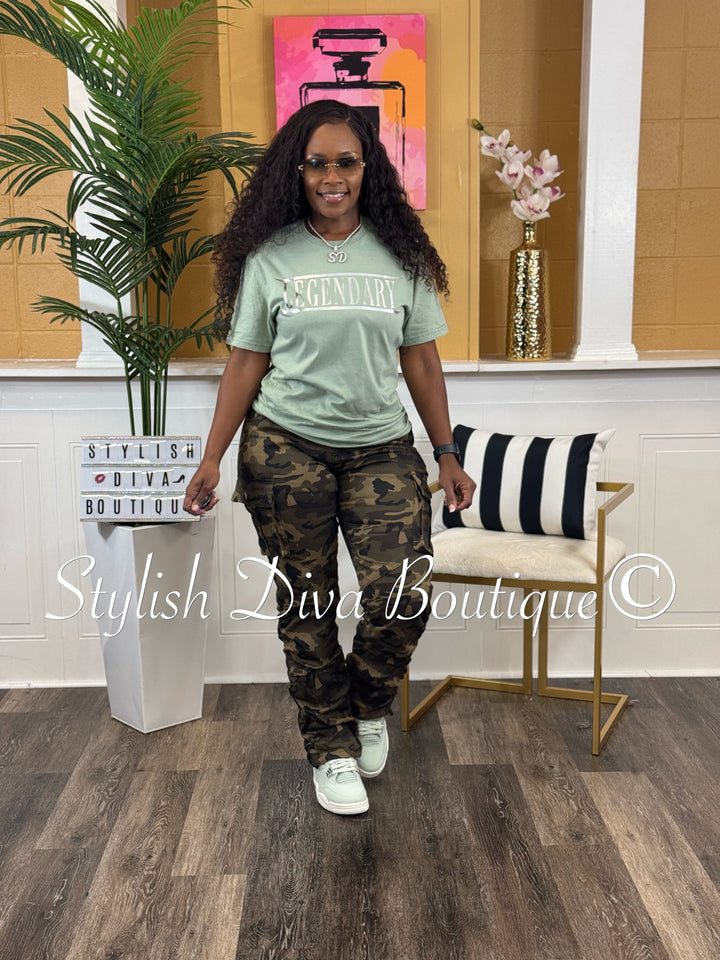 LEGENDARY T-Shirt (Seafoam Sage Shirt/Metallic Silver Print)