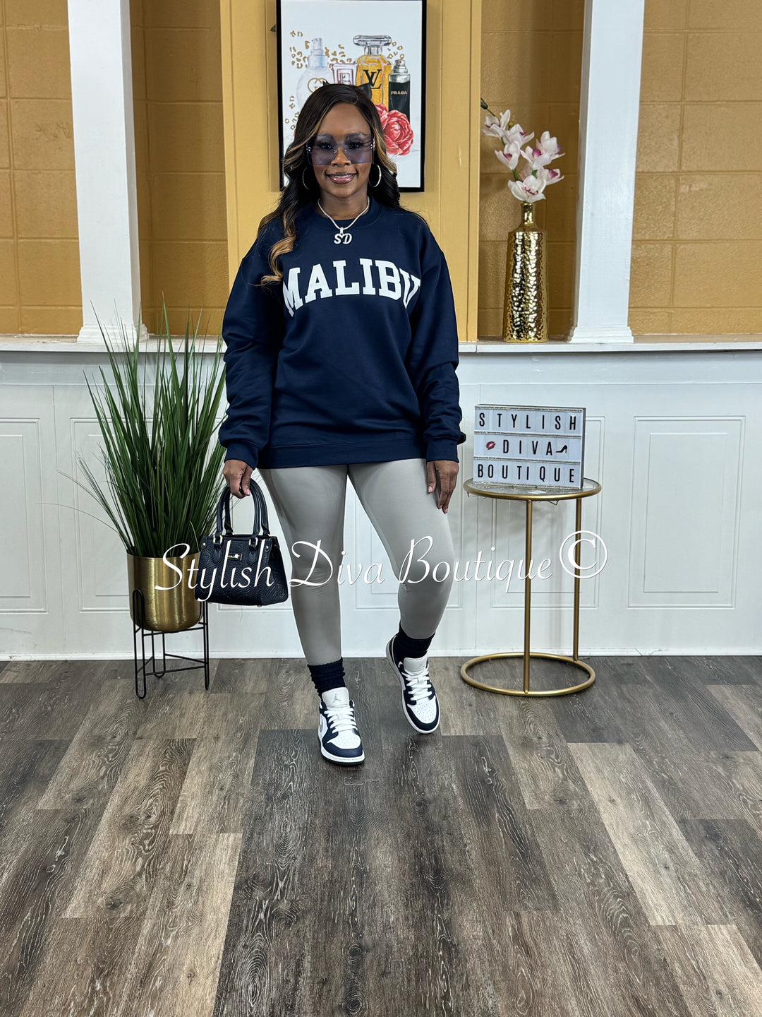 Malibu Sweatshirt Only up to 3XL (Grey Print)