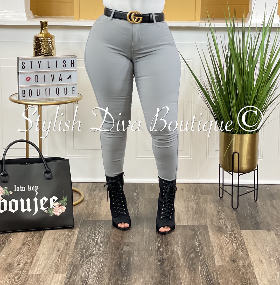 So Curvy Stretch Skinny Jeans up to 2XL (Light Grey)