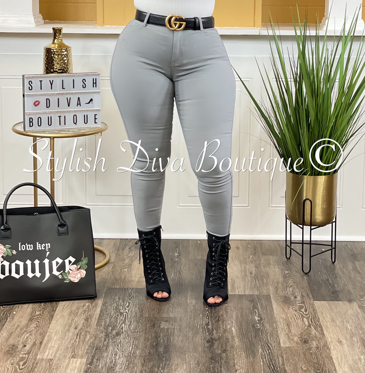So Curvy Stretch Skinny Jeans up to 2XL (Light Grey)
