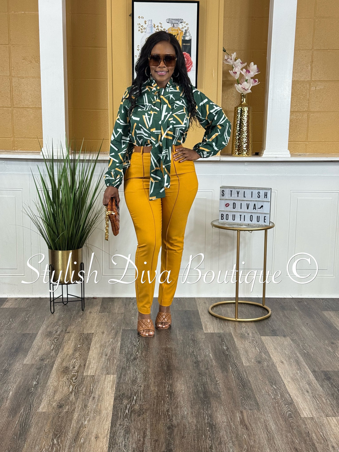Mya Ankle Pants (Mustard)