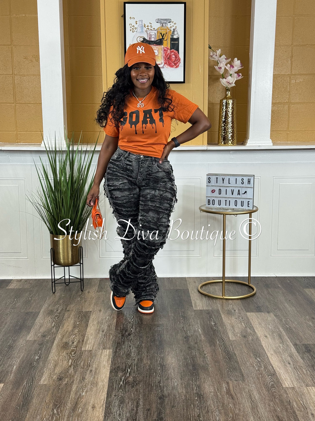 Diva Shred Color Dyed Jeans (Black Wash)
