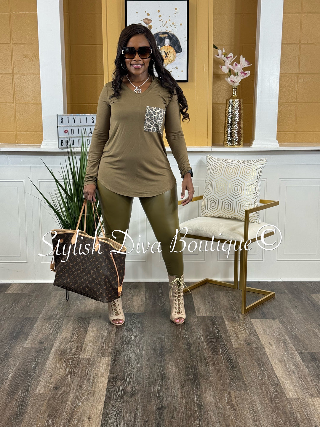 Another Cute L/S Legging Set (Dusty Olive)