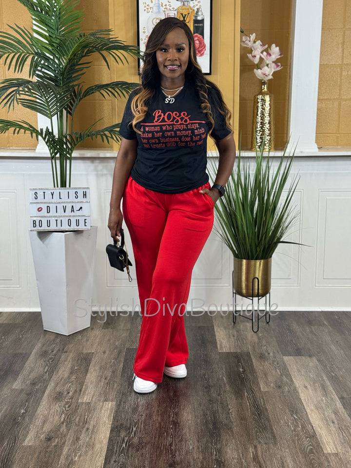 BOSS Definition Graphic Tee (Red Print)