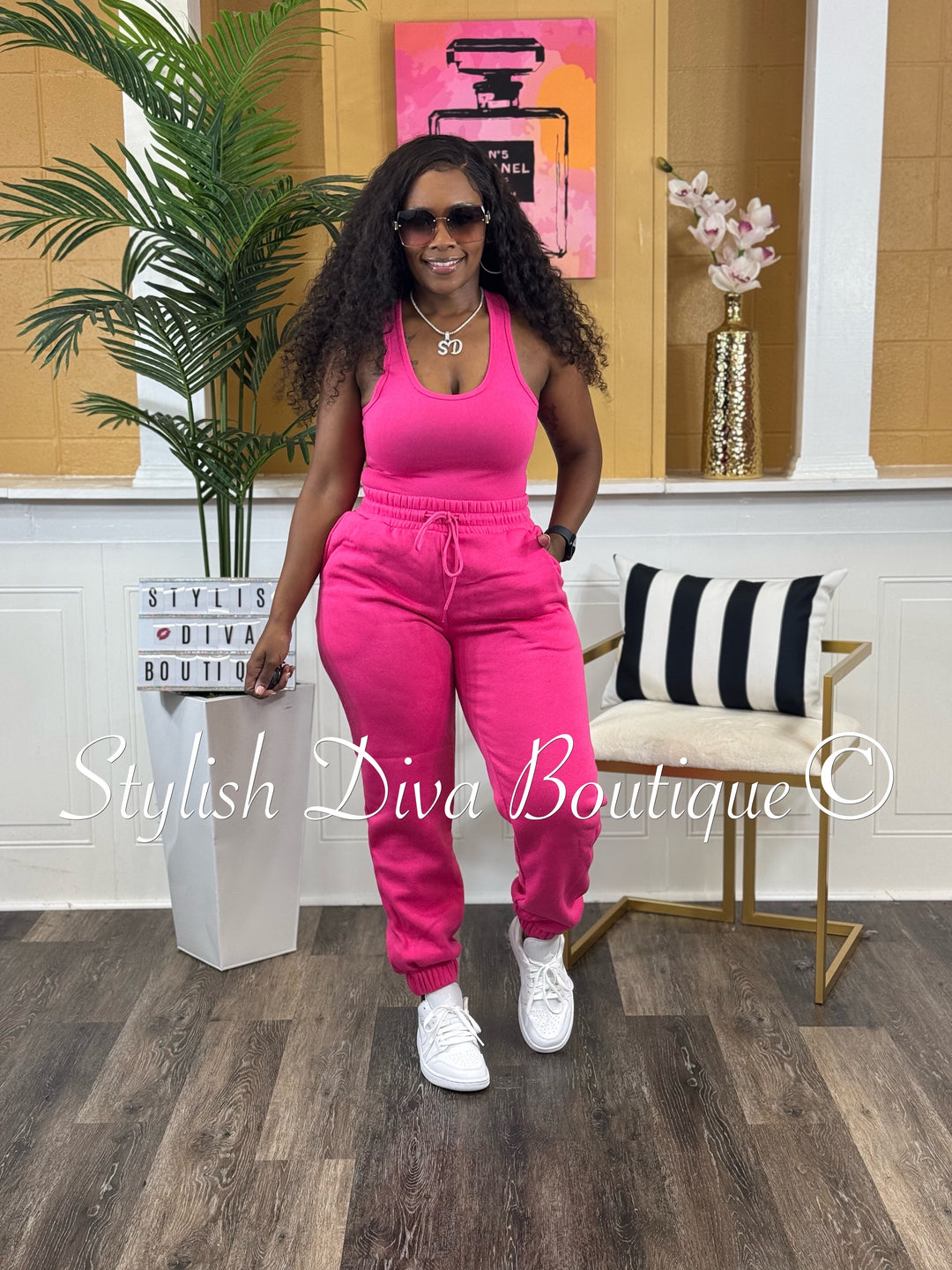 Kerri Jogger Set (Hot Pink)