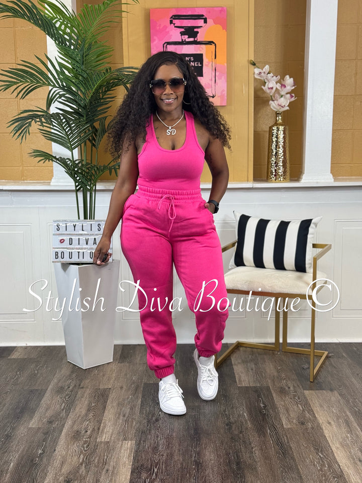 Kerri Jogger Set (Hot Pink)