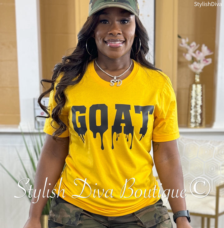 GOAT Dripping T-Shirt (Taxi Gold Shirt/Black Print)