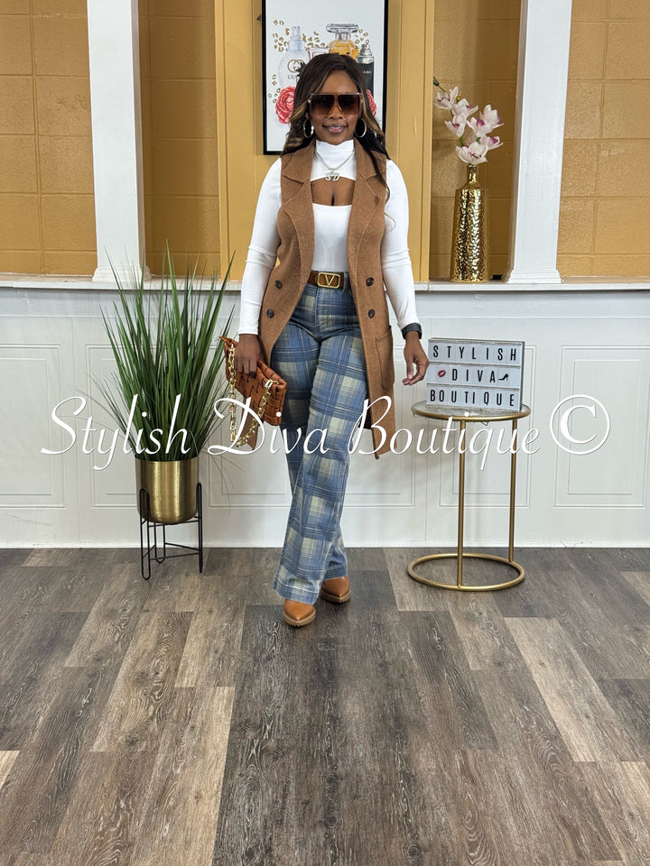 Plaid Perfection Vintage Jeans (Blue Haze)