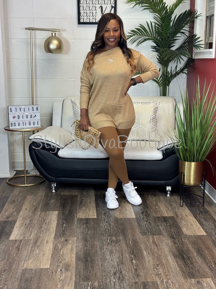 Bobbi Off Shoulder Everyday Sweater (Camel)