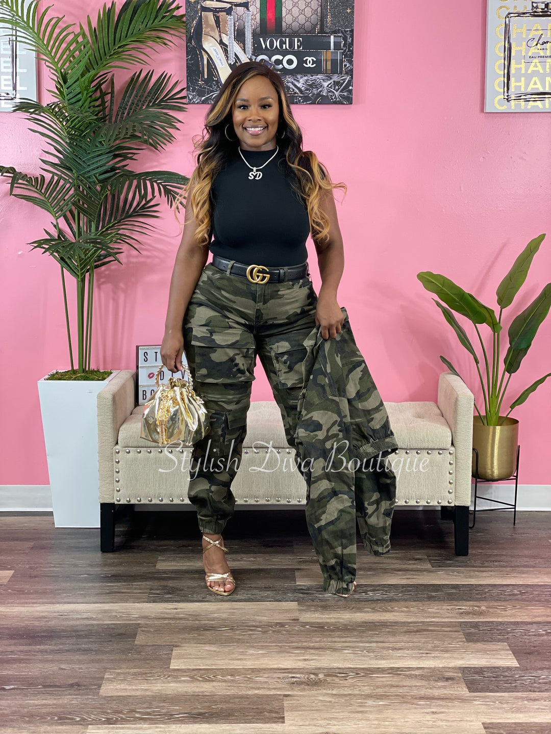 Ms Commander Cropped Camo Jacket up to 3XL