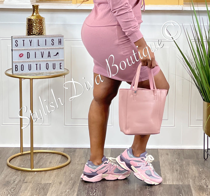 Becky Bucket Tote Bag (Rose Pink)