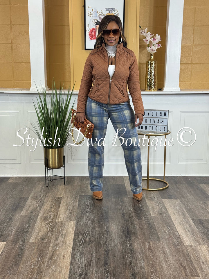 Plaid Perfection Vintage Jeans (Blue Haze)