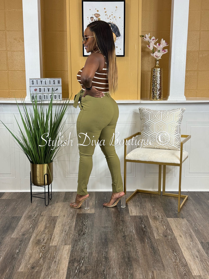 Luxe Diva Pants (Moss Green)