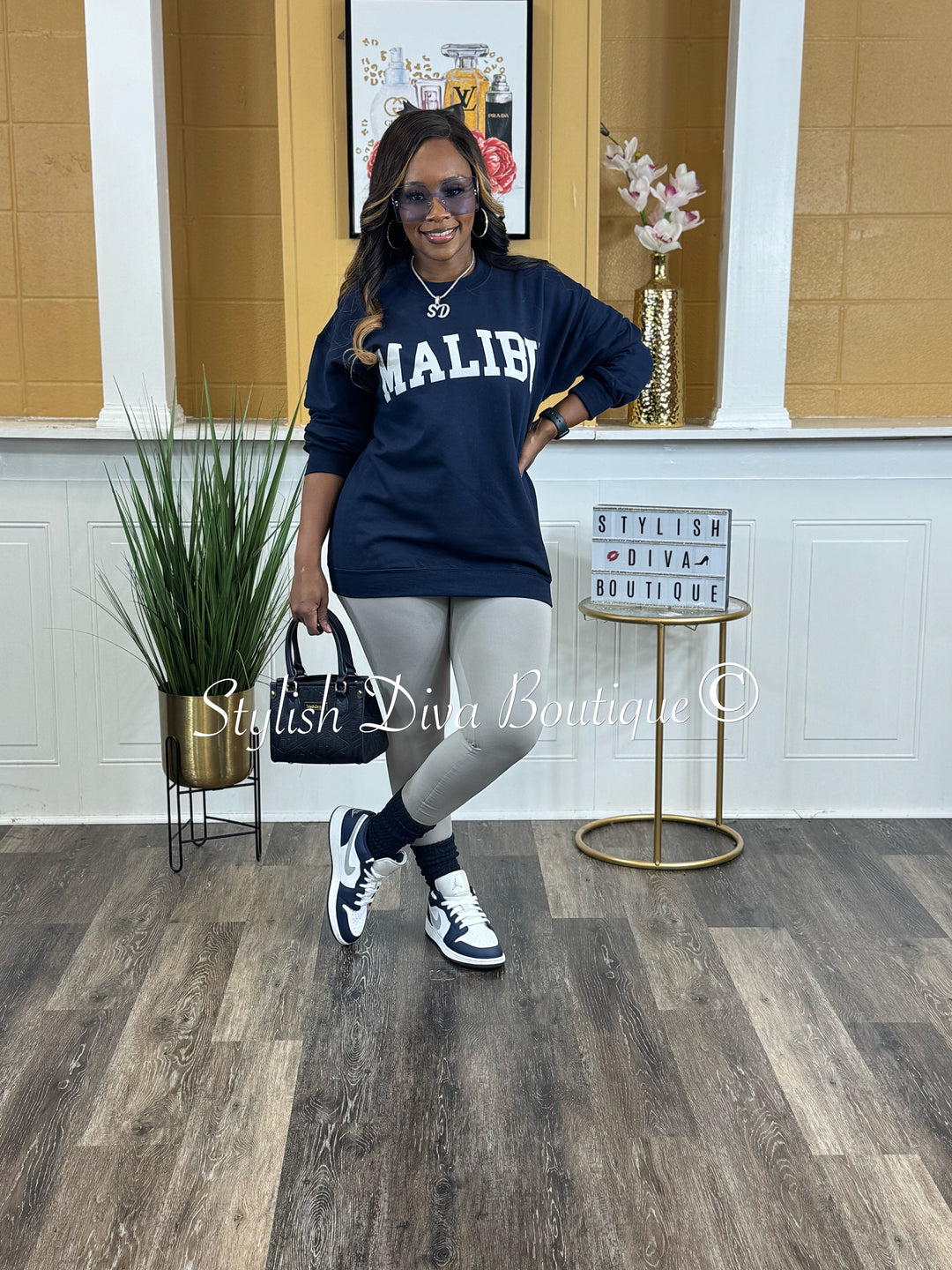 Malibu Sweatshirt Only up to 3XL (Grey Print)