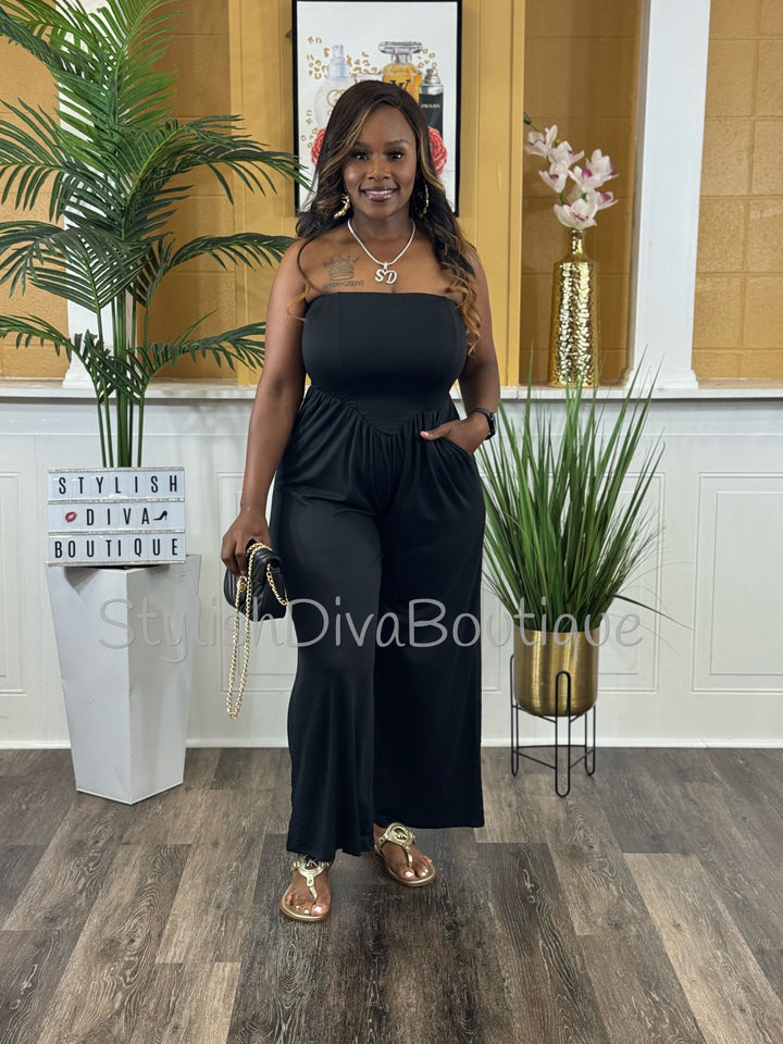 Sun &amp; Sand Ankle Jumpsuit (Black)