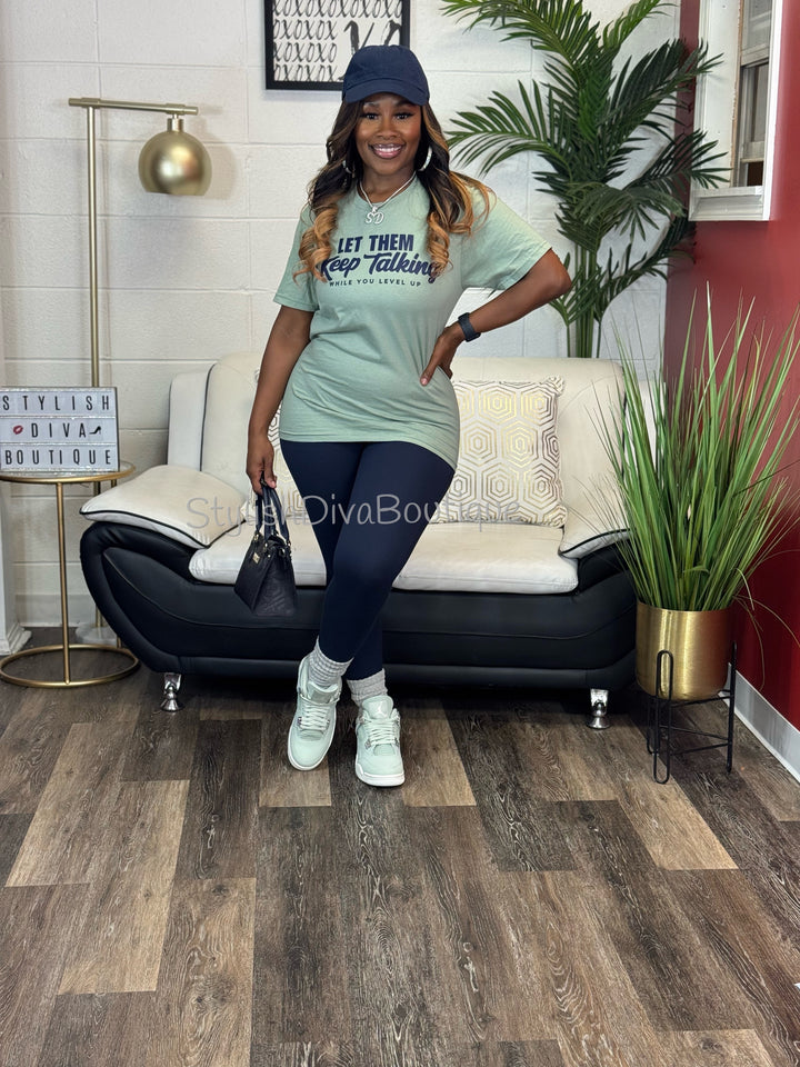 Let Them Keep Talking T-Shirt (Dark Navy Print)