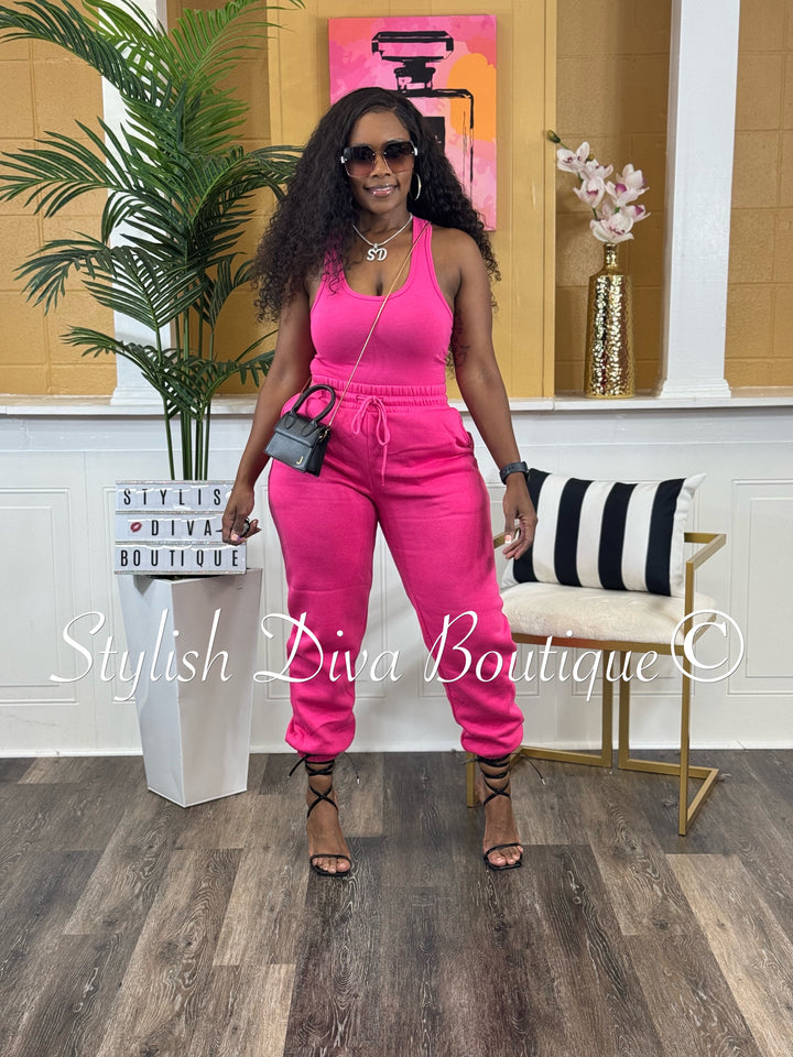 Kerri Jogger Set (Hot Pink)