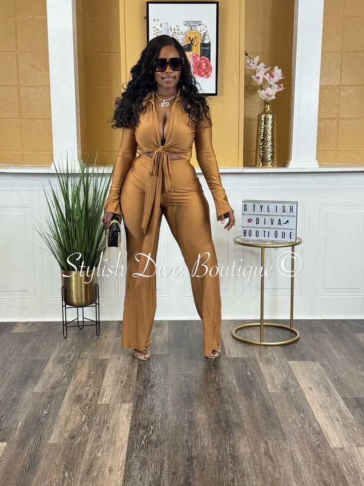 Desi 2pc Flare Set (Bronze Brown)